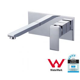 Square Chrome Wall Bath/Basin Mixer Tap Spout (Brass), Watermark Certificate